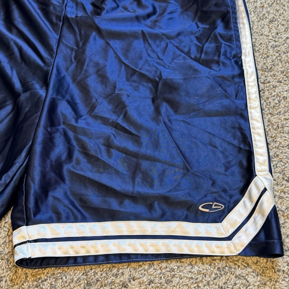 C9 By Champion Vintage Rare Basketball Shorts Shiny Dazzle Silky Navy XL - Picture 2 of 6